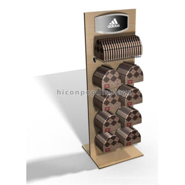 Cap Store Werbeausrüstung Holz Freistehende doppelseitige Retail Shop Hat Display Halter